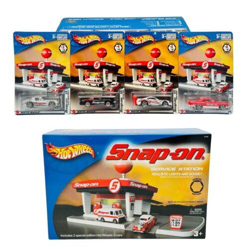 Hot Wheels Snap-on Service Station Play Set 57536 with Cars 1-6