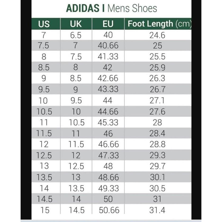 Adidas us men's size chart tallas best sale