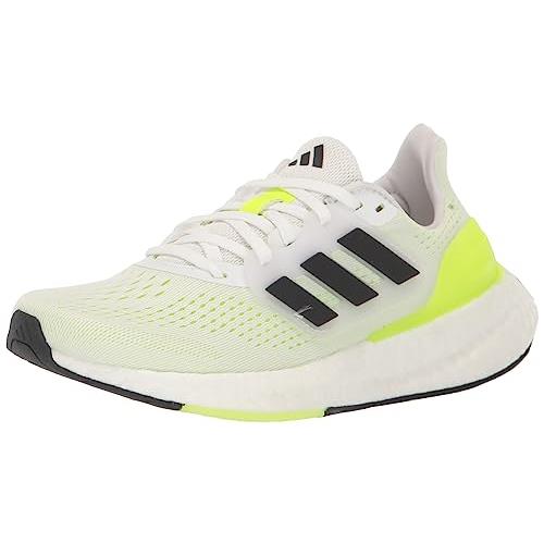 Adidas Men`s Pureboost 23 Sneaker White/Core Black/Lucid Lemon