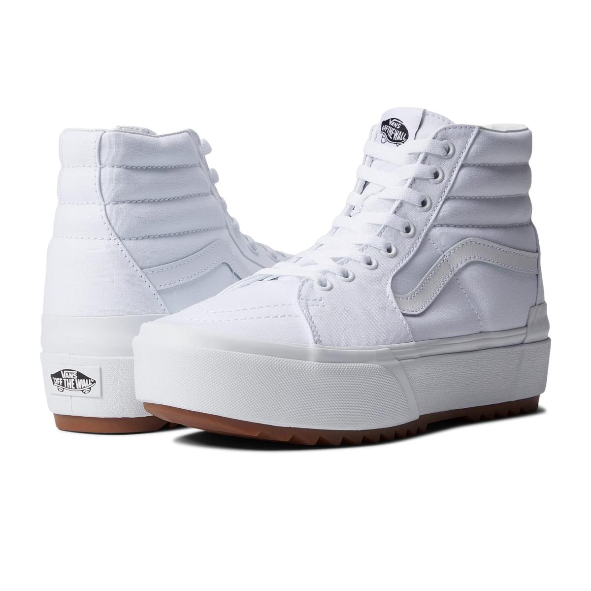 Unisex Sneakers Athletic Shoes Vans Sk8-Hi Stacked (Canvas) True White