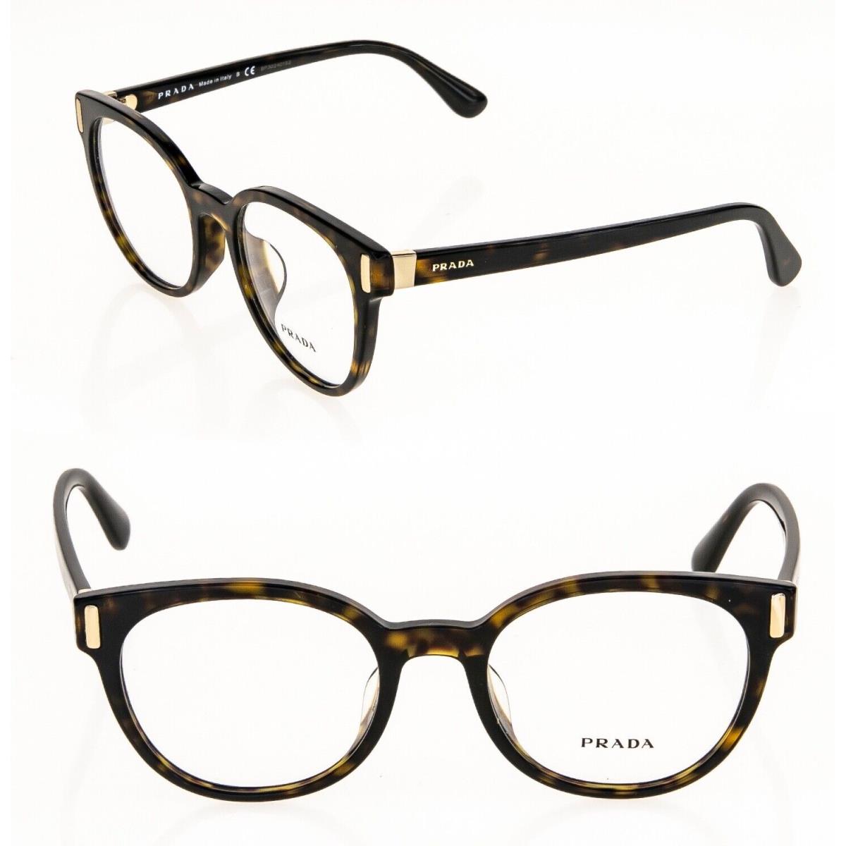 Prada Journal Plaque PR06TFV Brown Havana Eyeglasses Optical Frame 52 mm 06T