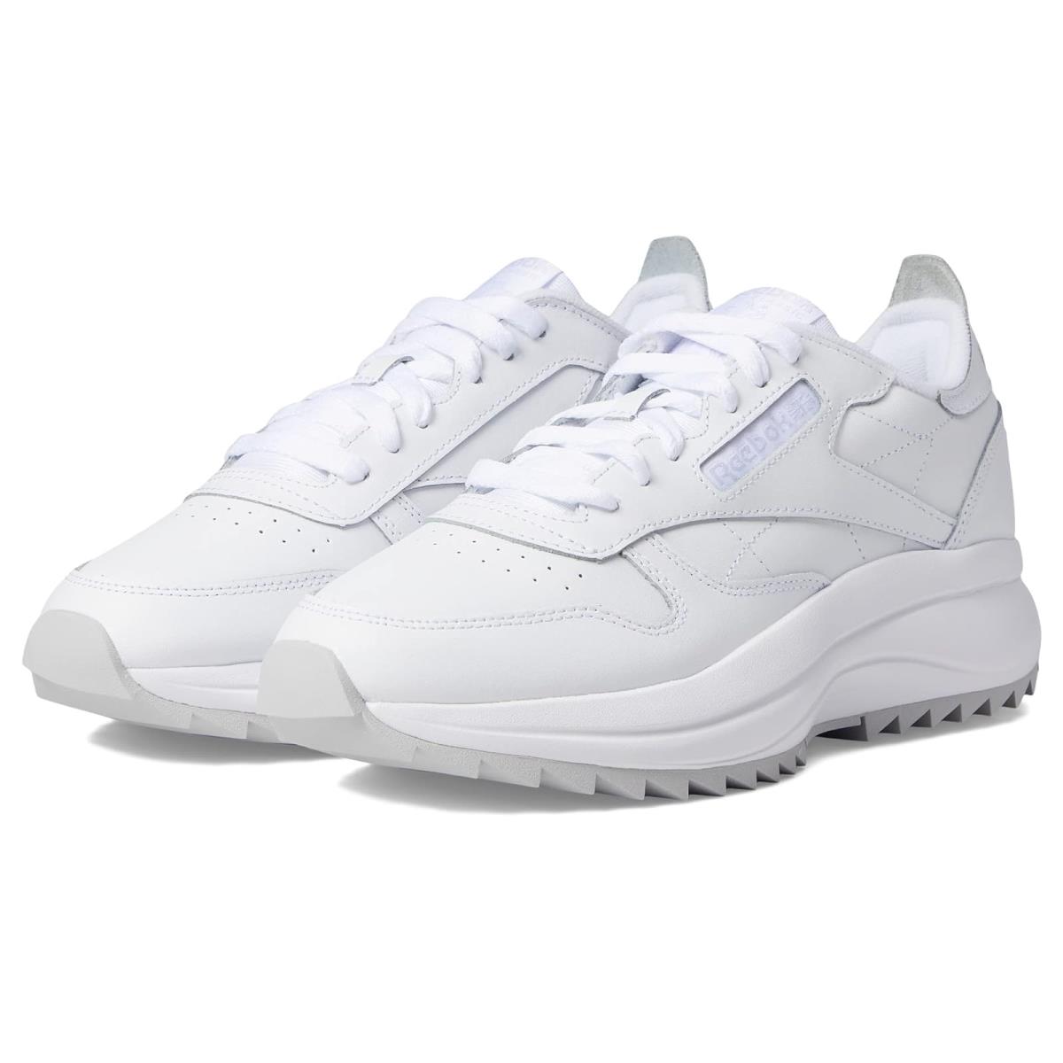 Woman`s Sneakers Athletic Shoes Reebok Lifestyle Classic Leather SP Extra White/Light Grey/Lucid Lilac