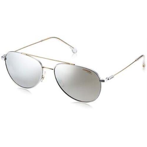 Carrera Men`s 187/S Pilot Sunglasses Palladium Gold/silver Mirrored 60mm 17mm