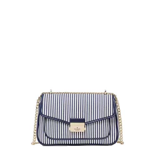 Kate Spade Carey Medium Flap Canvas Crossbody Shoulder Purse - Striped KB553