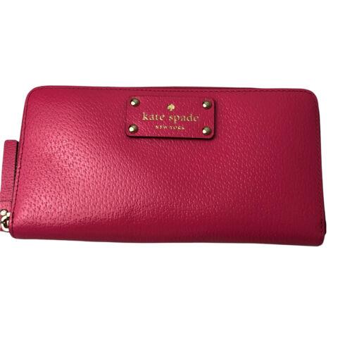 Kate Spade Wallet Neda Wellesley Zip Around Pink Leather Cabaret