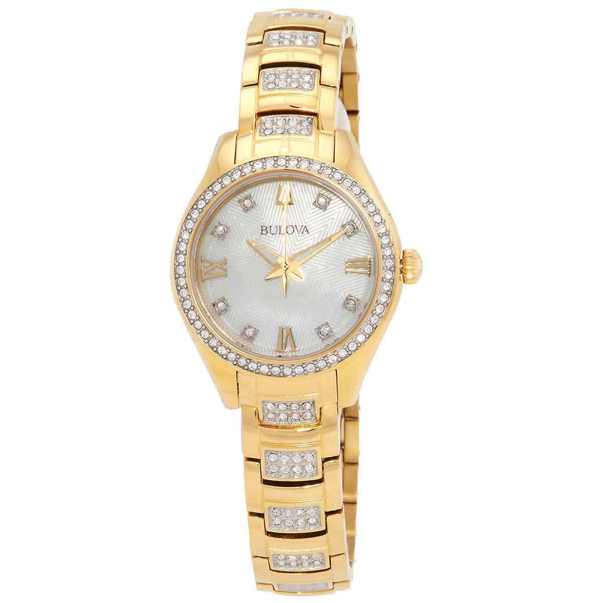 Bulova Crystal Quartz White Dial Ladies Watch 98L306