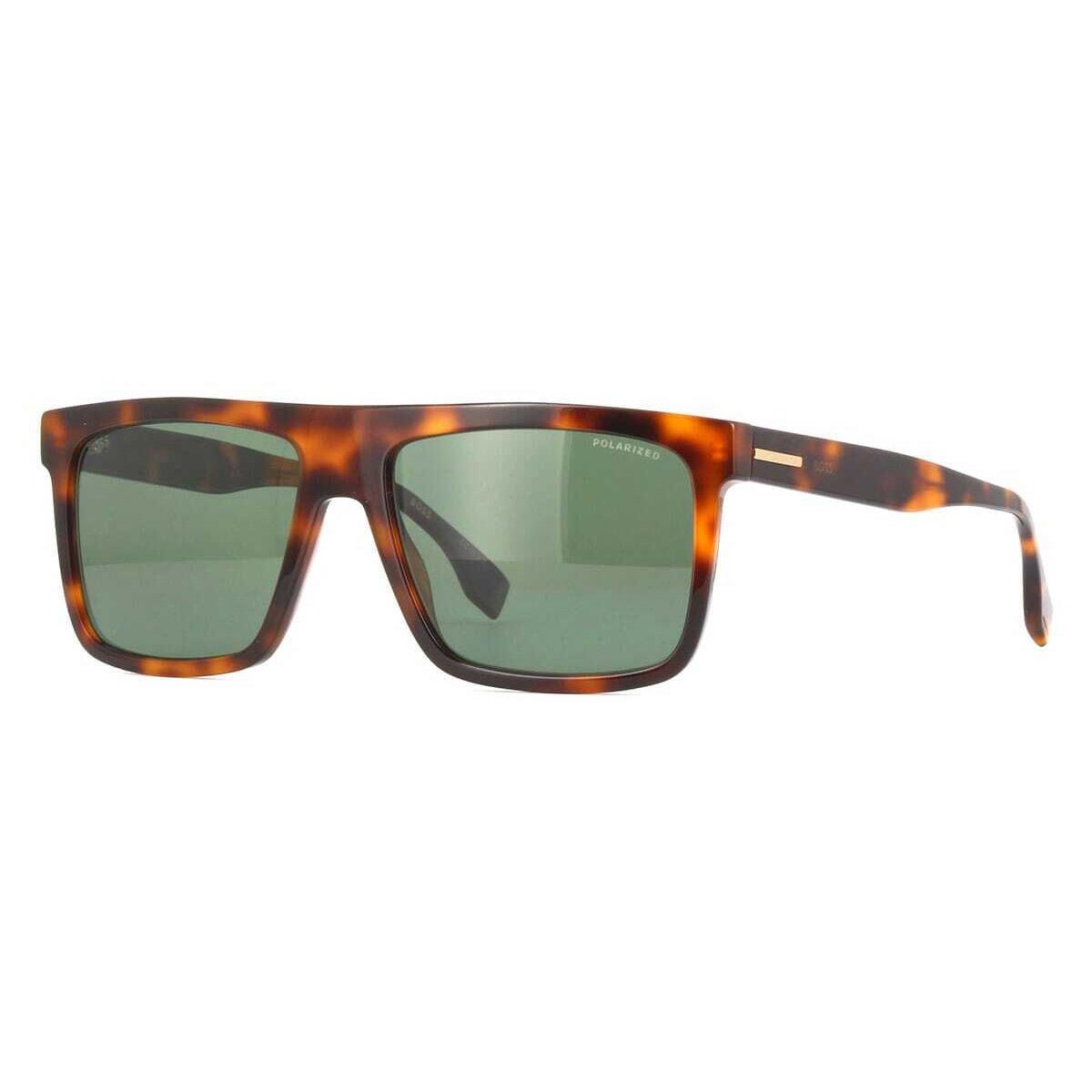 Hugo Boss Boss 1440/S 005L Sunglasses Havana Frame Green Polarized Lenses 59mm