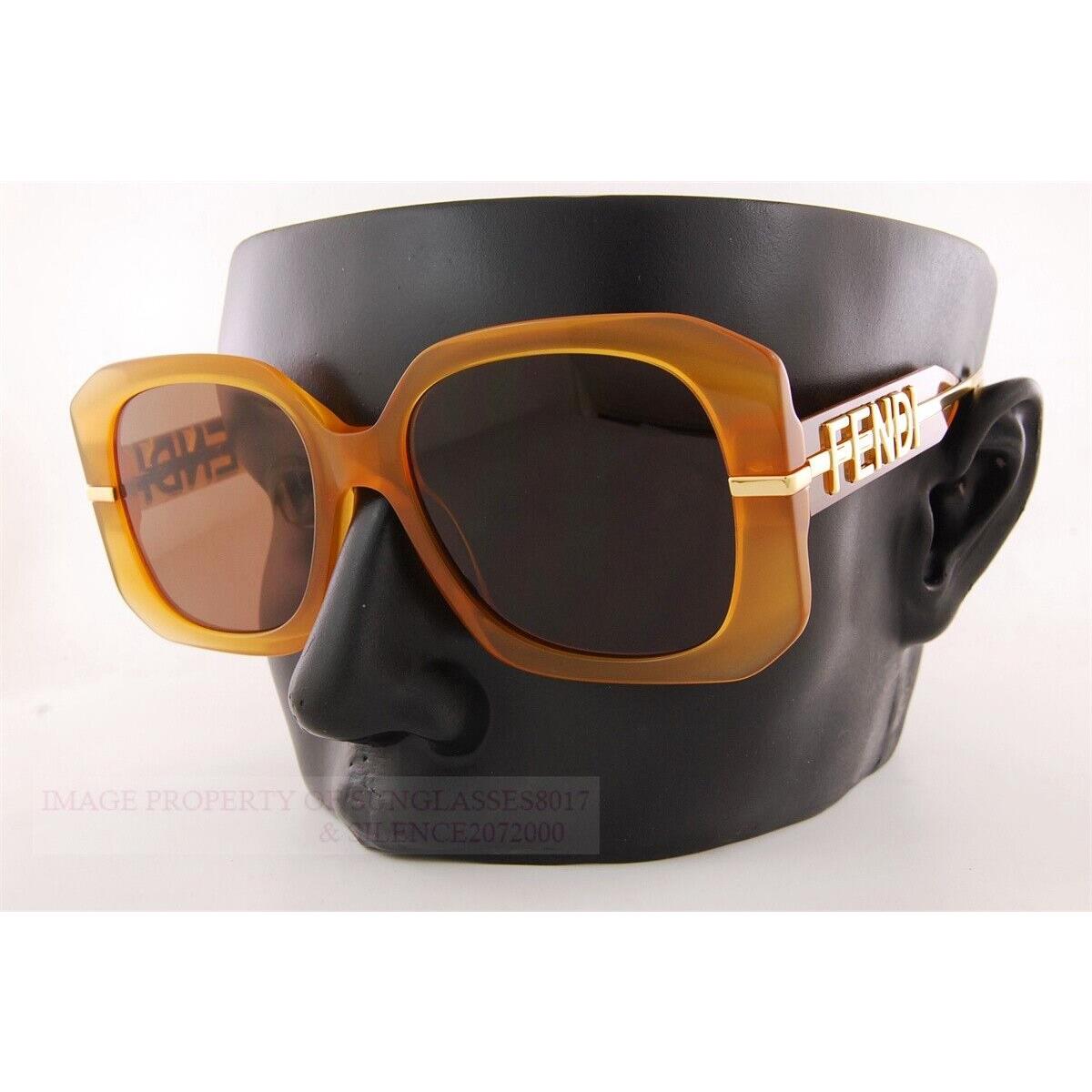 Fendi Sunglasses FE 40065I 50E Amber/dark Brown For Women