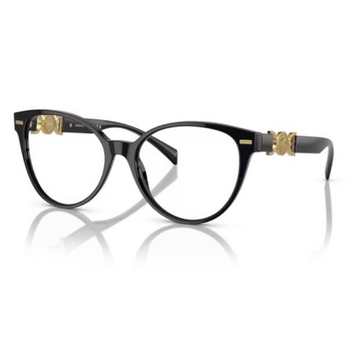 Versace 0VE3334 GB1 Black/ Clear Cat Eye 53mm Women`s Eyeglasses