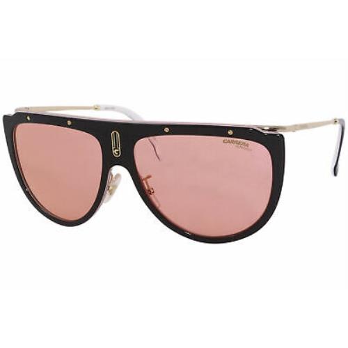 Carrera 1023/S WR7UZ Sunglasses Men`s Black-white-gold/red Lenses Pilot 60mm