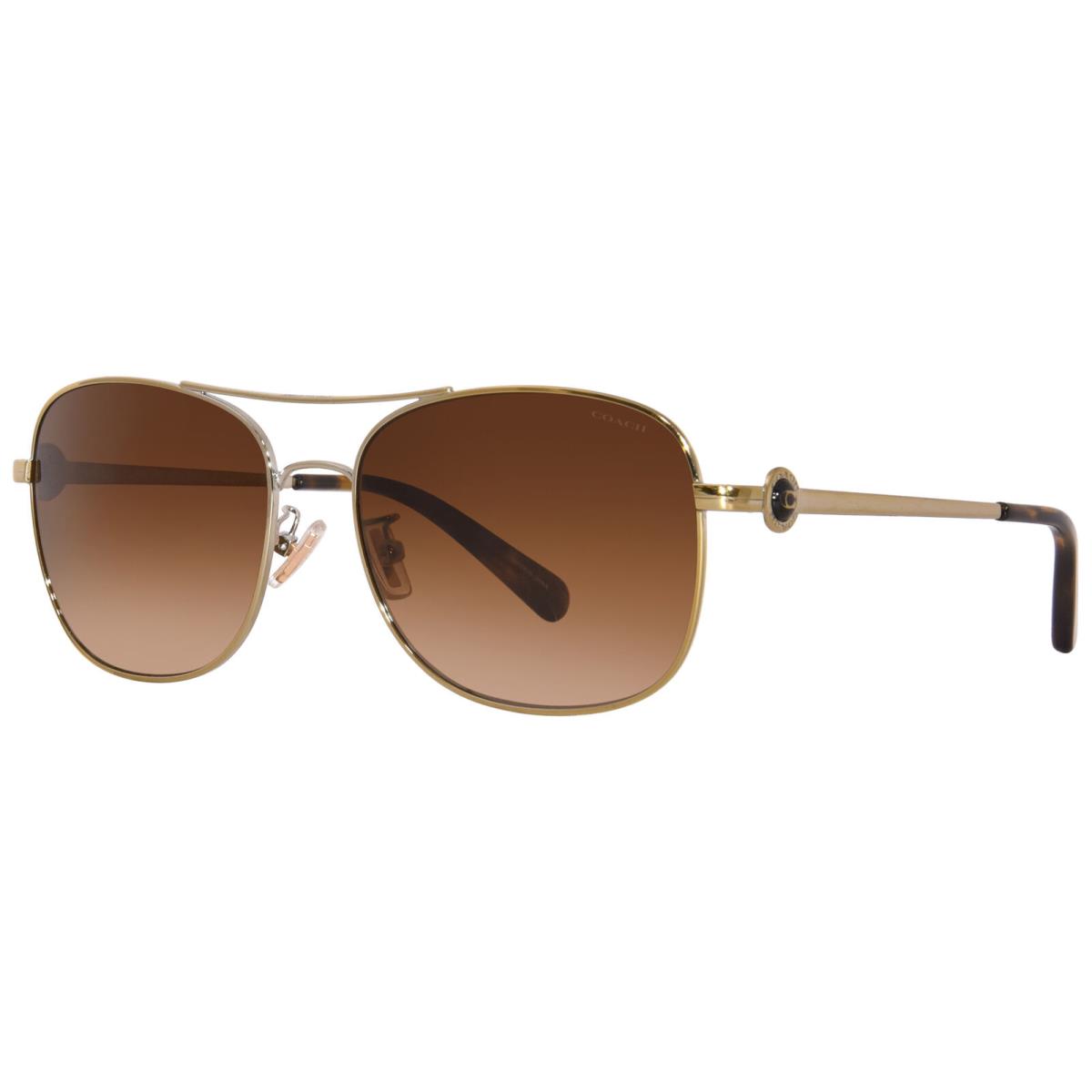 Coach C6177 HC7127 900556 Sunglasses Women`s Shiny Lightgold/brown Gradient 56mm