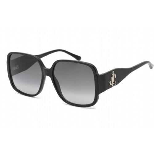 Jimmy Choo Women`s Sunglasses Fixed Nose Pads Glitter Black Plastic Tara/s 0DXF