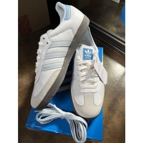 Size 9 - Adidas Samba OG Low Core White Halo Blue Gum Men s ID2055 - White
