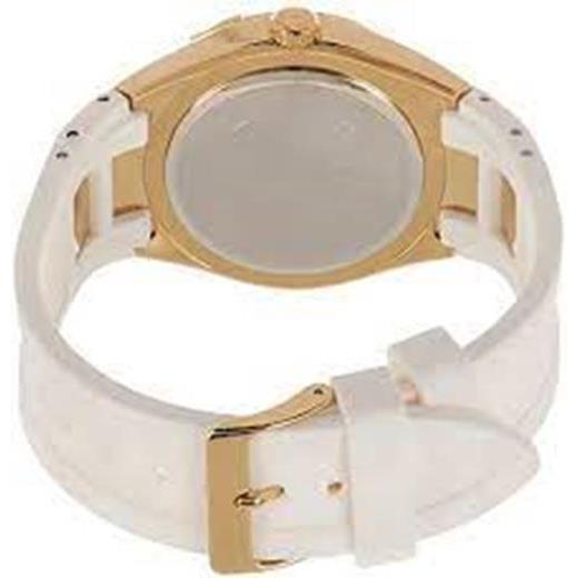 Guess Women`s White Dial Analog Quartz Rubber Strap Multifunction W0653L3 Watch - Dial: White, Band: White