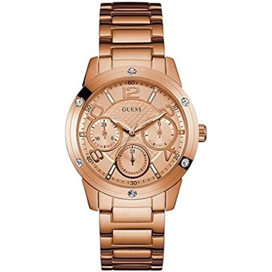 Guess Women`s Quartz Analog Stainless Steel Rose Gold Tone Watch W0778L3