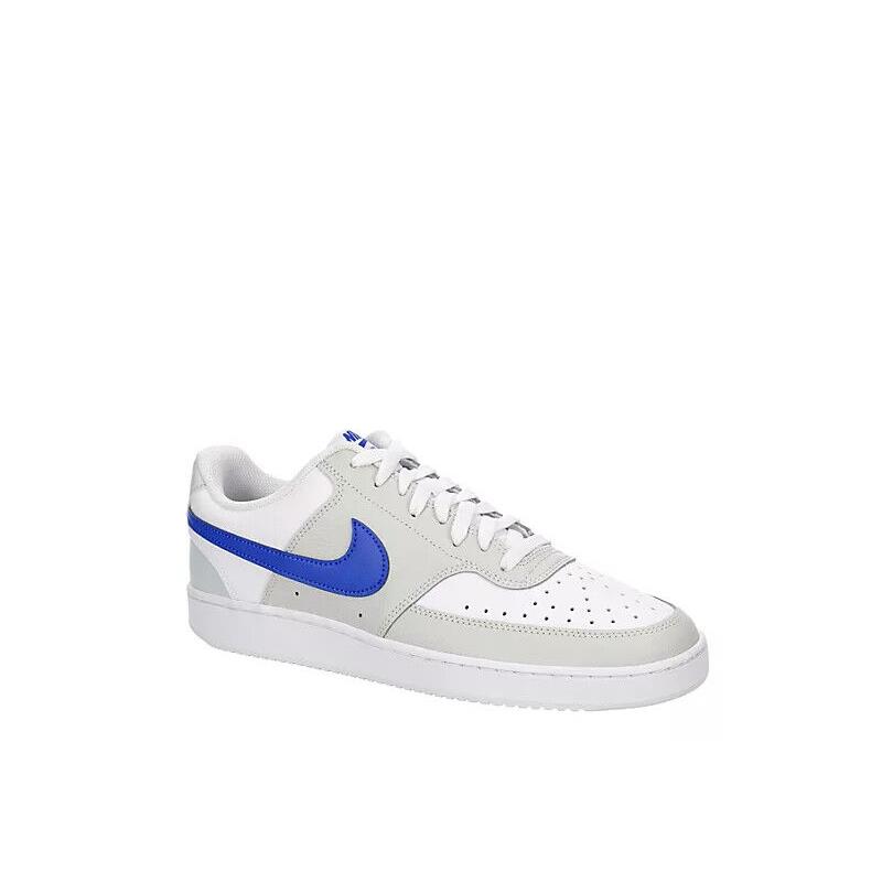 Nike Mens 2023 Fall Air Court Vision Low Max Force Sneaker Trainer Shoes White/Blue Logo