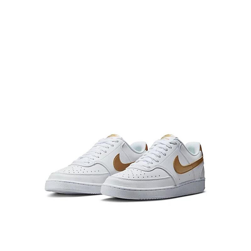 Nike Women`s Fall 2023 Court Vision Low Top Casual Shoes Sneakers Trainers Gold