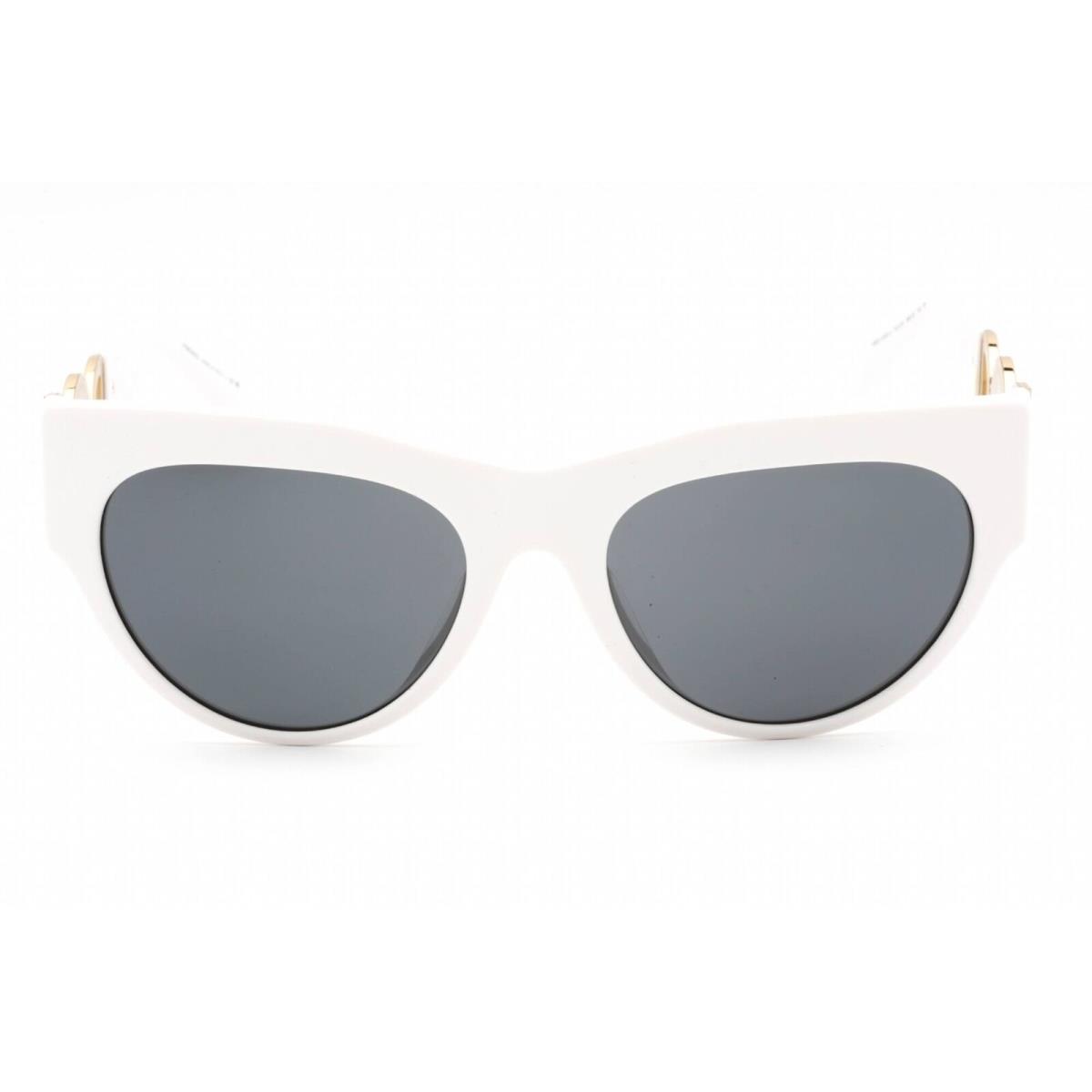 Versace Women`s Sunglasses Full Rim White Plastic Cat Eye Frame 0VE4440U 314/87 - Frame: White, Lens: Dark Grey