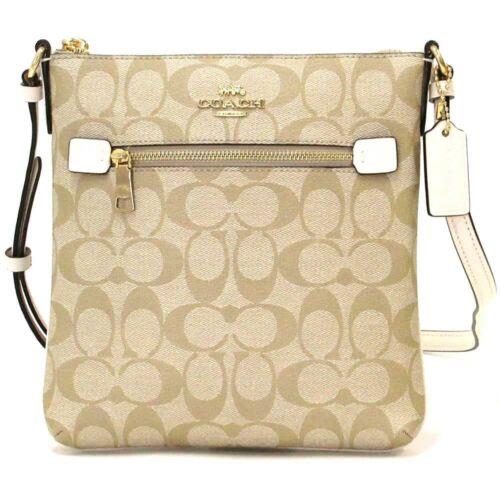 Coach Women`s Mini Rowan File Shoulder Crossbody Bag Light Khaki/chalk