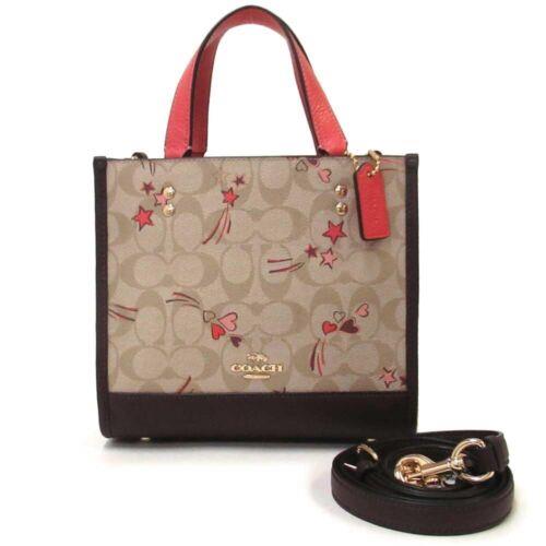 Coach Women`s Dempsey Tote 22 In Signature Canvas with Heart and Star Print