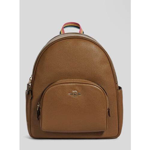 Coach Women`s Court Gold/penny Refined Pebble Leather Backpack C8521