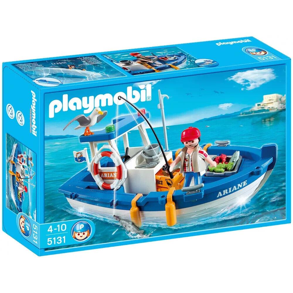 Playmobil Fisherman with Boat Set 5131 Crab Lobster Trawler Fishing