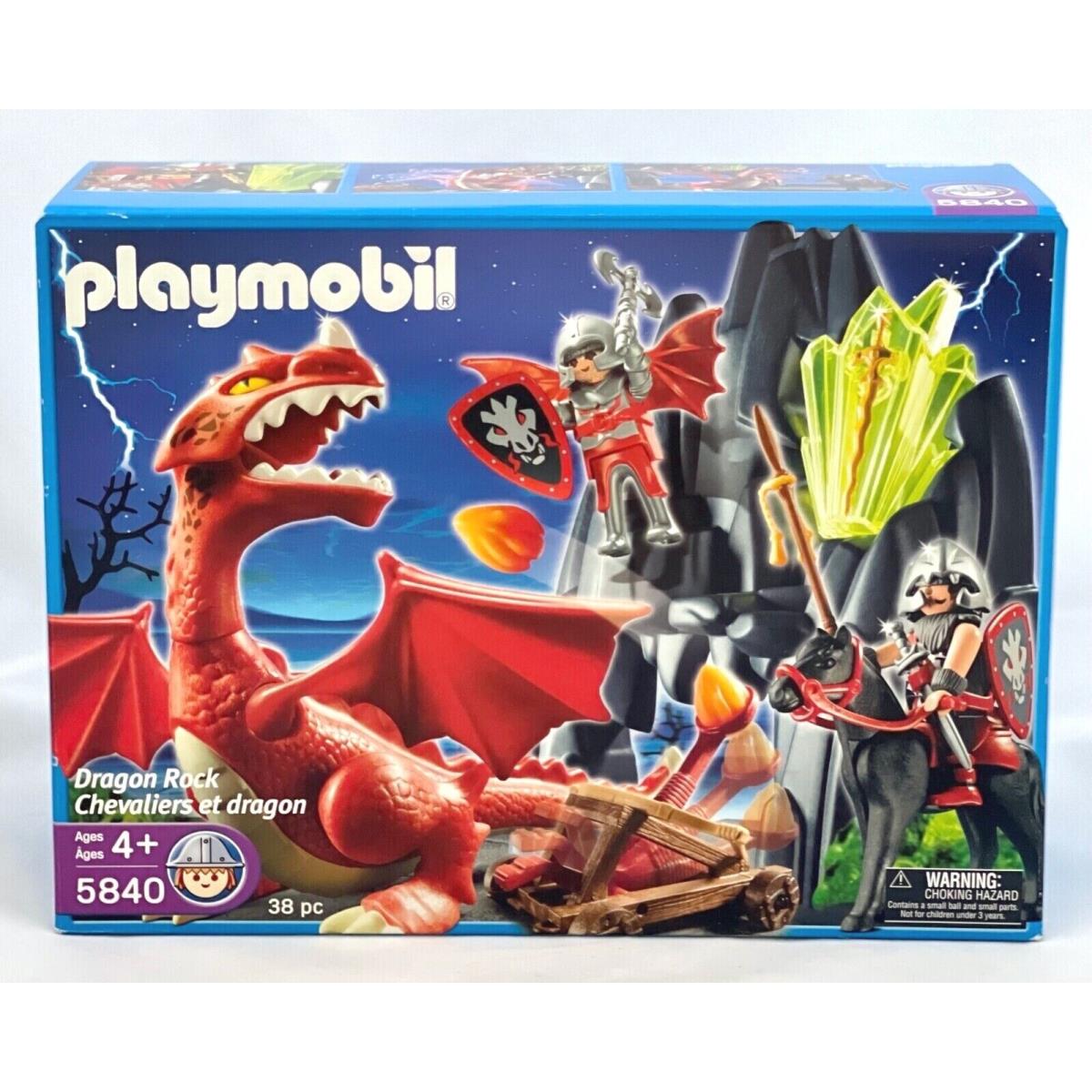 Playmobil 5840 Red Dragon Rock Play Set Knights Armor Weapons Catapult