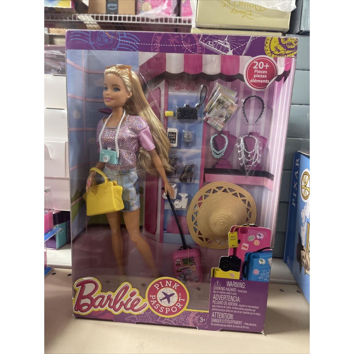 2015 Barbie Pink Passport Travel Doll w/ Accessories DMR45