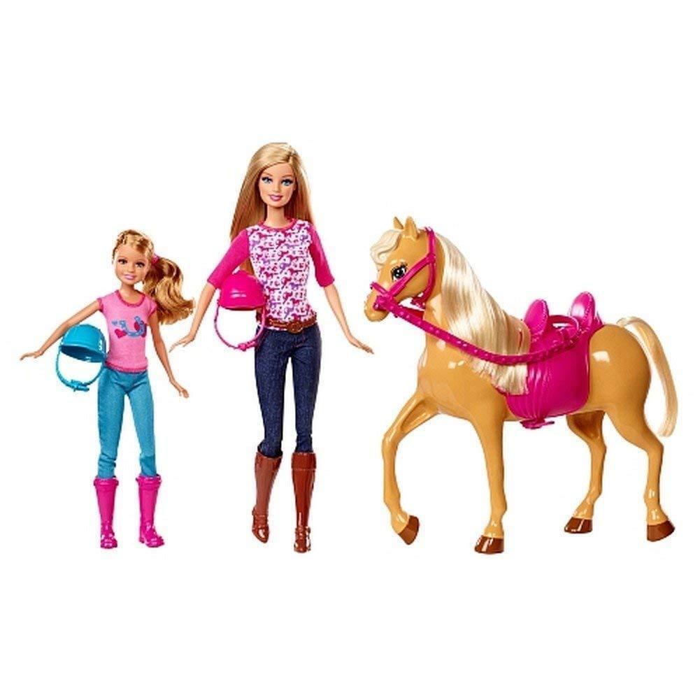Barbie Pink-tastic Dolls Gift Set Sisters Moment Horseback Riding Lesson 4-12yrs