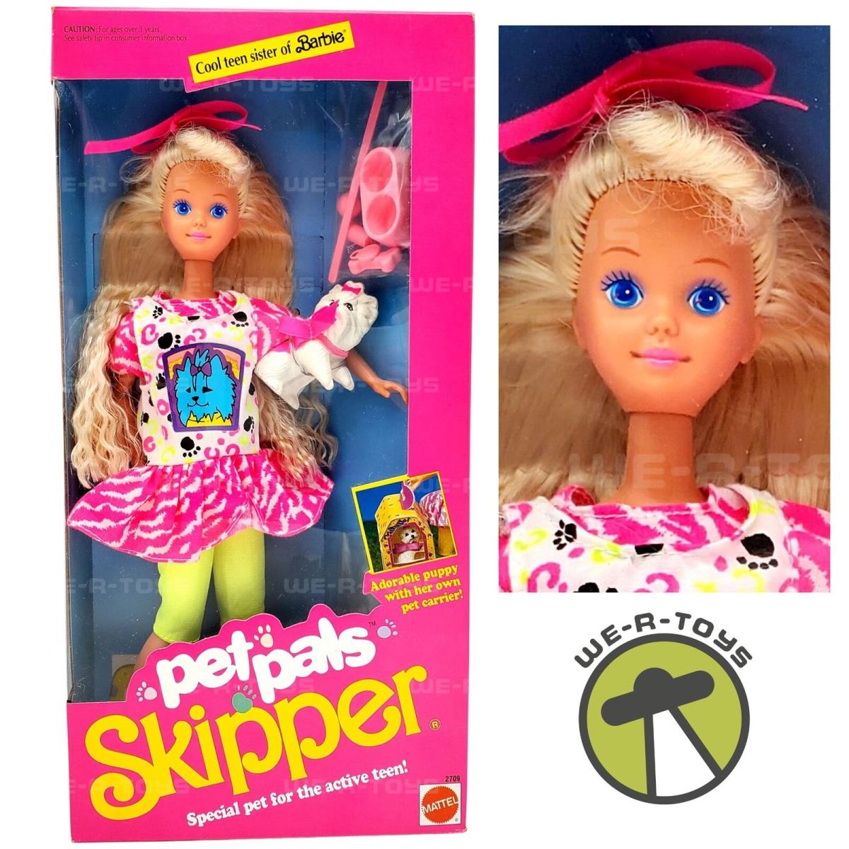 Barbie Pet Pals Skipper Doll with White Puppy 2709 Mattel 1991 Nrfp