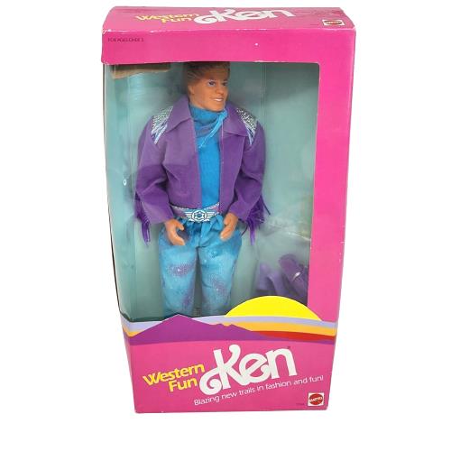 Vintage 1989 Western Fun Ken Barbie Doll Mattel IN Box 9934 Nrfm