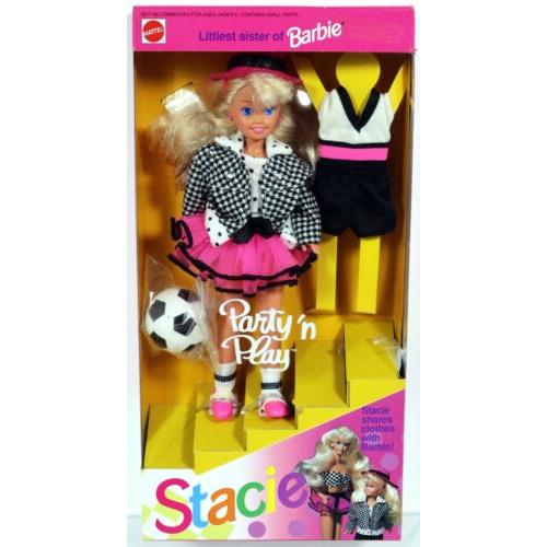 Party `n Play Stacie Littlest Sister of Barbie Doll 5411 Nrfb 1992 Mattel Inc