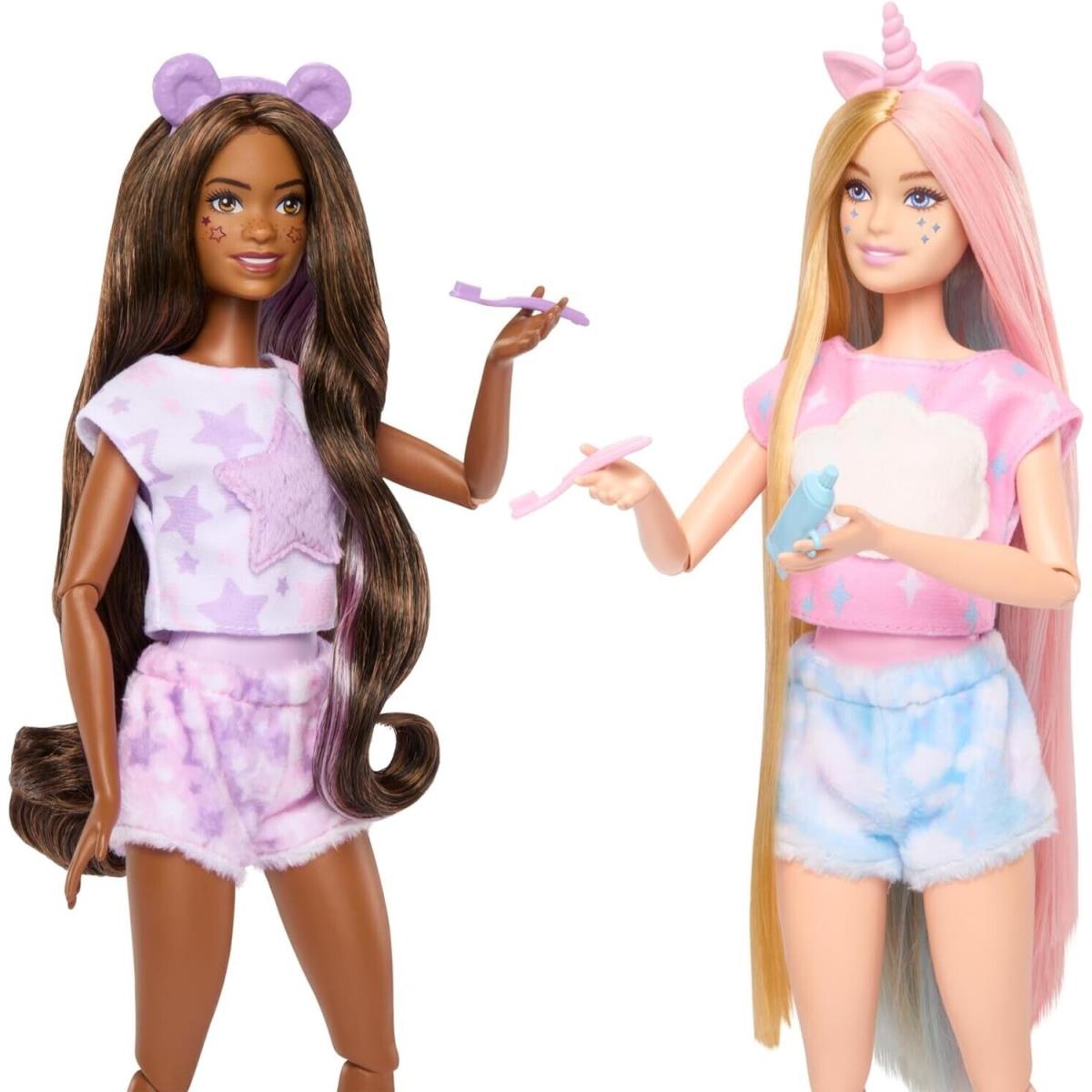 Barbie Cutie Reveal 2 Dolls Gift Set Color Change Costume Sleeping Bags