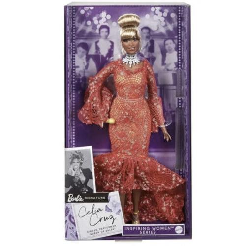 Barbie Collector Doll Queen of Salsa Celia Cruz In Red Lace Dress
