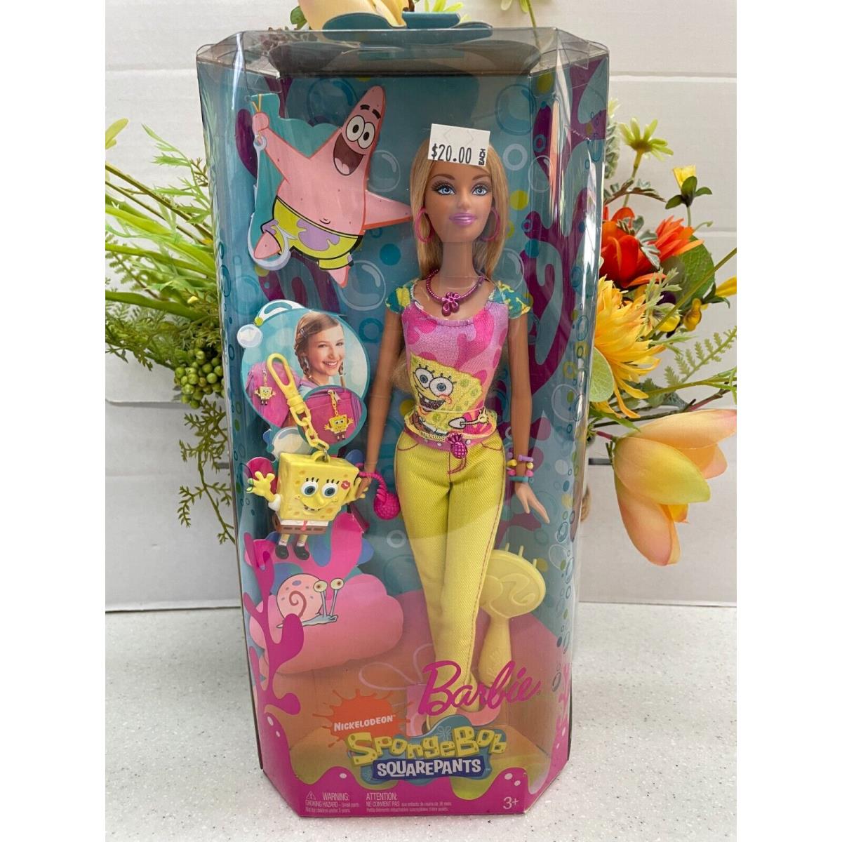 Mattel Barbie Nickelodeon Spongebob Squarepants with Keychain 2008 Doll Misb