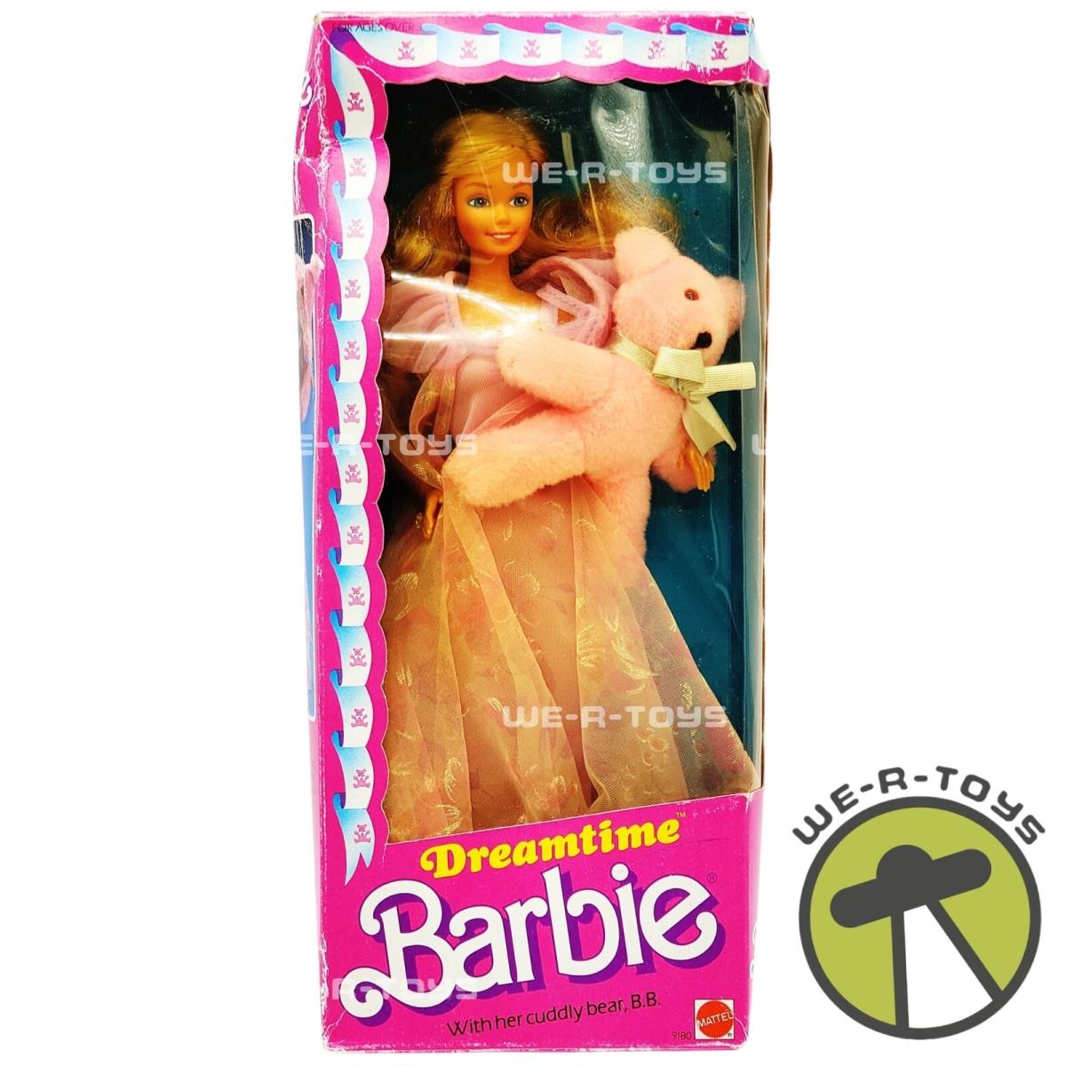 Barbie Dreamtime Doll with Her Cuddly Bear B.b. 1984 Mattel 9180