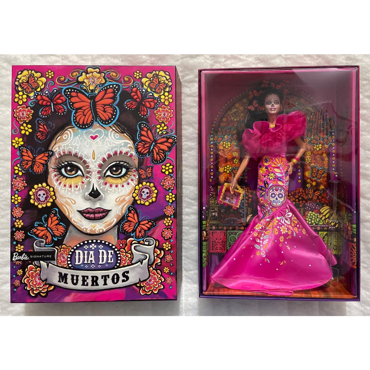 Barbie Signature 2023 Dia De Muertos Doll In Ruffled Pink Gown HJX14 Retail Box