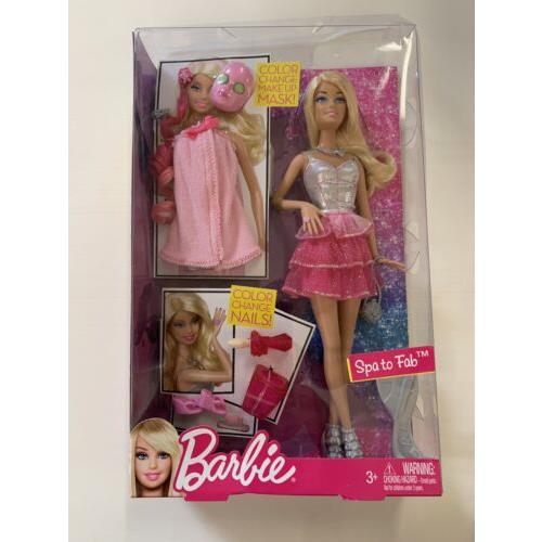 Vintage Mattel 2012 Spa To Fab Barbie Doll
