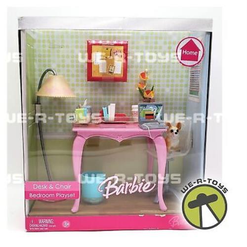 Barbie Desk Chair Bedroom Playset W/ Accessories 2006 Mattel K8609 Nrfb