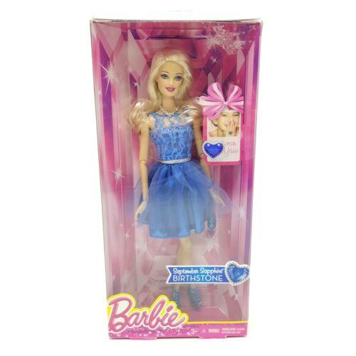 Htf Rare 2014 Walmart Exclusive Birthstone Sapphire Barbie Doll CDK17