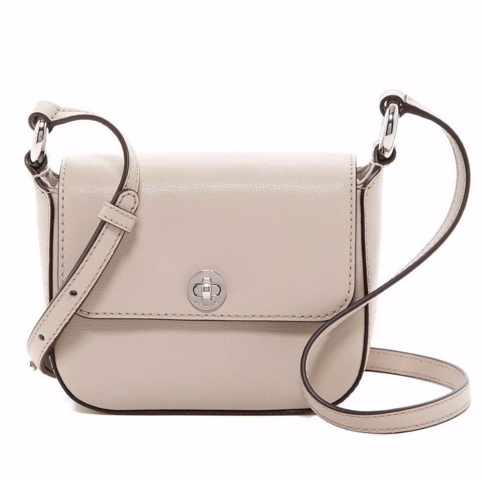 Kors Rivington Cement Leather Flap Crossbody Bag