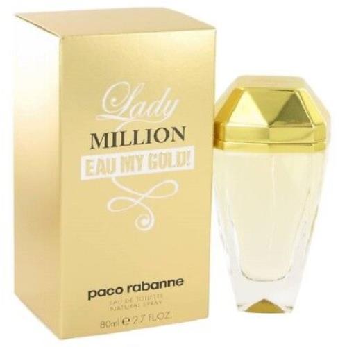 Lady Million Eau MY Gold Paco Rabanne 2.7 oz / 80 ml Edt Women Perfume Spray