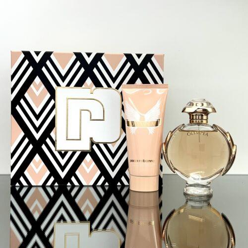 Olympea by Paco Rabanne Womens 2pc Gift Set 2.7oz Edp Spray+3.4oz Body Lotion