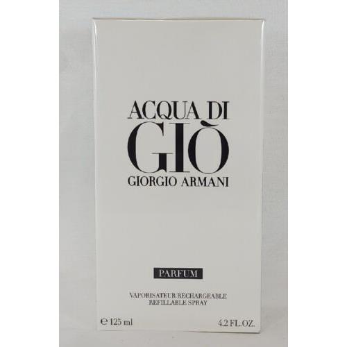 Acqua DI Gio Parfum Giorgio Arman 125ML 4.2.Oz Spy Rechargeable Edition 2023