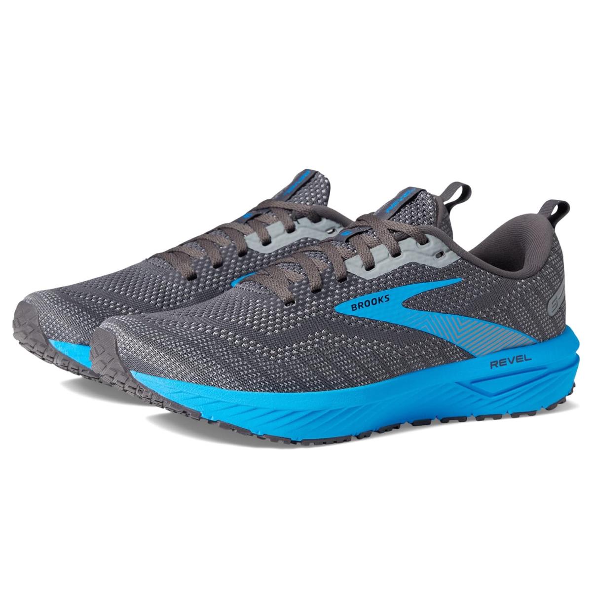 Man`s Sneakers Athletic Shoes Brooks Revel 6 Blackened Pearl/Blue
