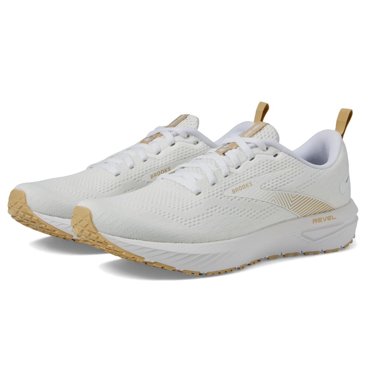Man`s Sneakers Athletic Shoes Brooks Revel 6 White/Khaki