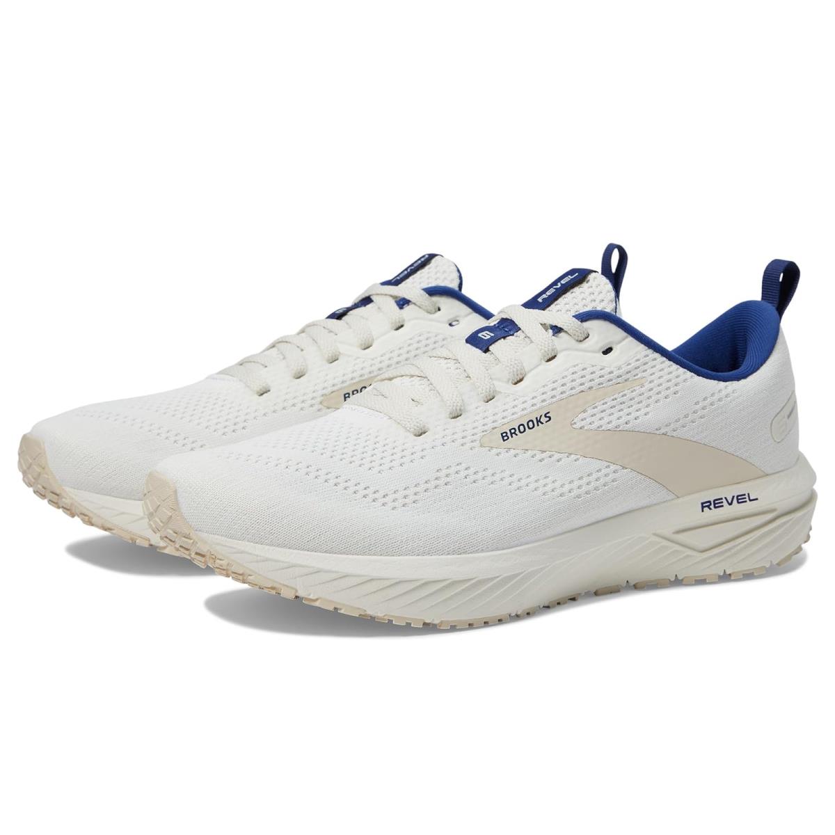 Man`s Sneakers Athletic Shoes Brooks Revel 6 White/Marshmallow/Blue