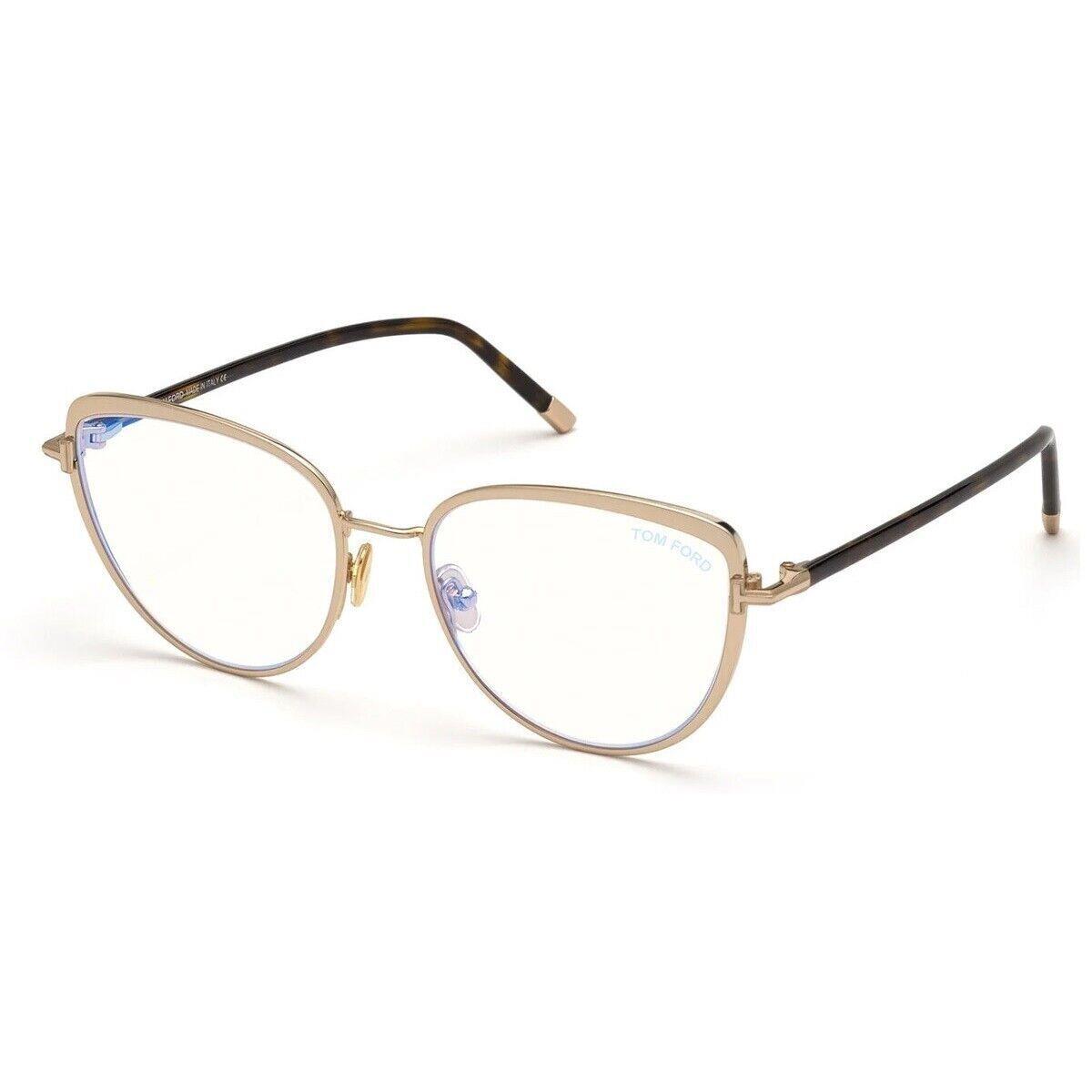 Tom Ford FT5741-B 028 Shiny Rose Gold/classic Dark Havana 55mm Eyeglasses