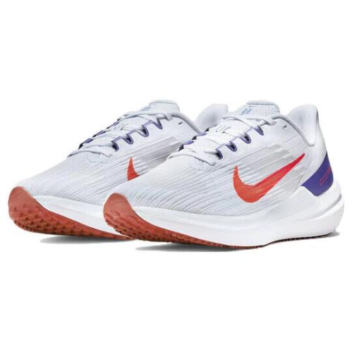 Nike Air Winflo 9 DD6203-006 Men`s White/red/blue Athletic Running Shoes JN83 - White/Red/Blue