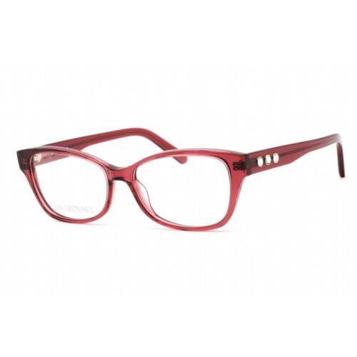 Swarovski Women`s Eyeglasses Full Rim Cat Eye Shiny Bordeaux Frame SK5430 069